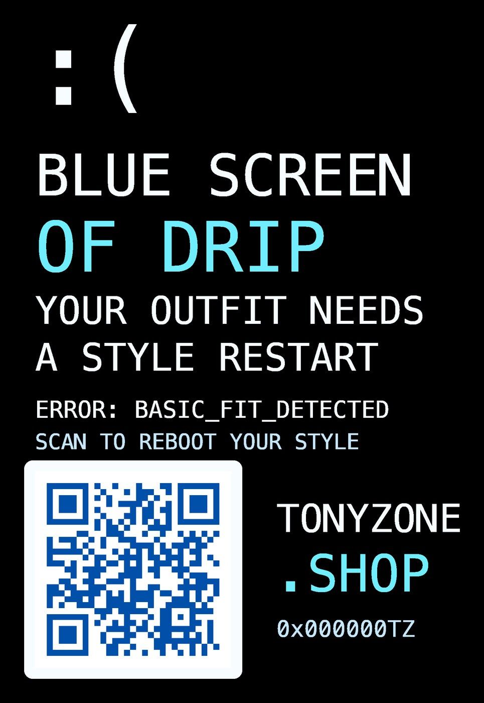 Blue Screen of Drip QR Premium Boxy Tee – Graphic Streetwear T-Shirt for Everyday Outfits, graphic art / gift product image 3