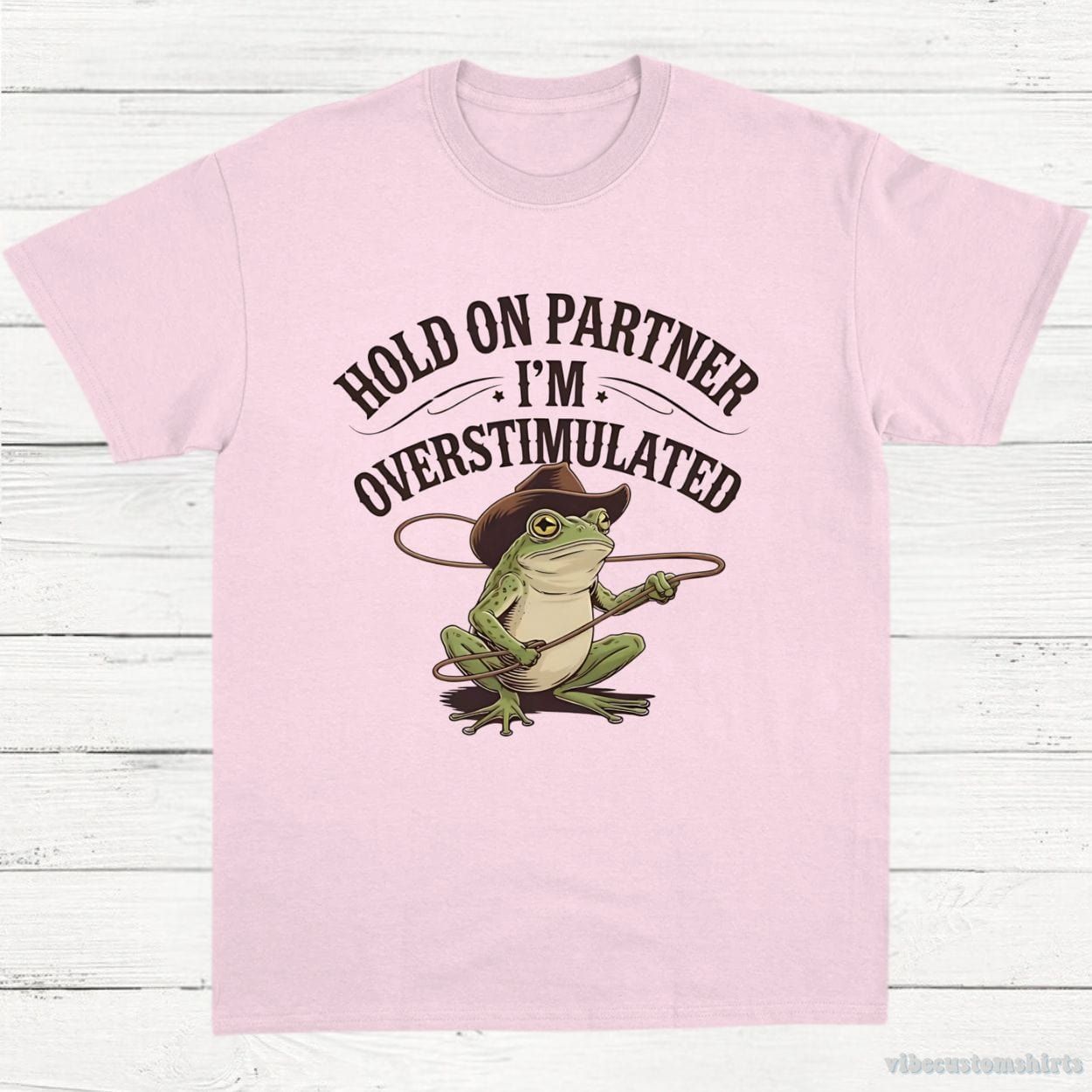 Hold On Partner I'm Overstimulated Western Frog T-Shirt product image 5