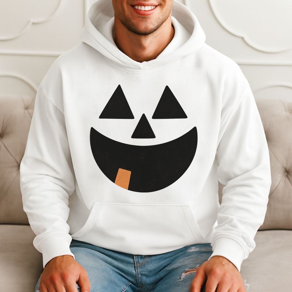 Jack-o-lantern Face With One Tooth Halloween Gift, Spooky Hoodie product image 3