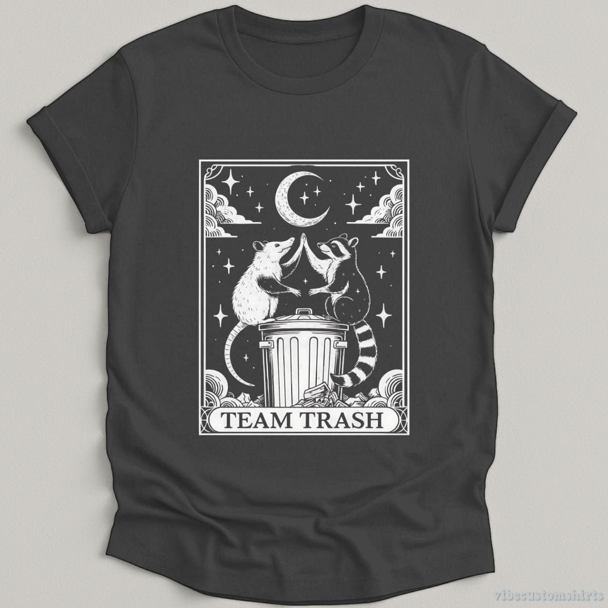 Team Trash Funny Possum And Raccoon Tarot Card Shirt product image 2