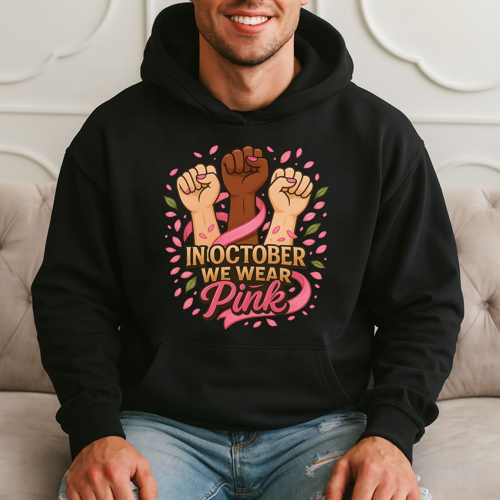 In October We Wear Pink Breast Cancer Awareness, Empowerment, Hoodie product image 3