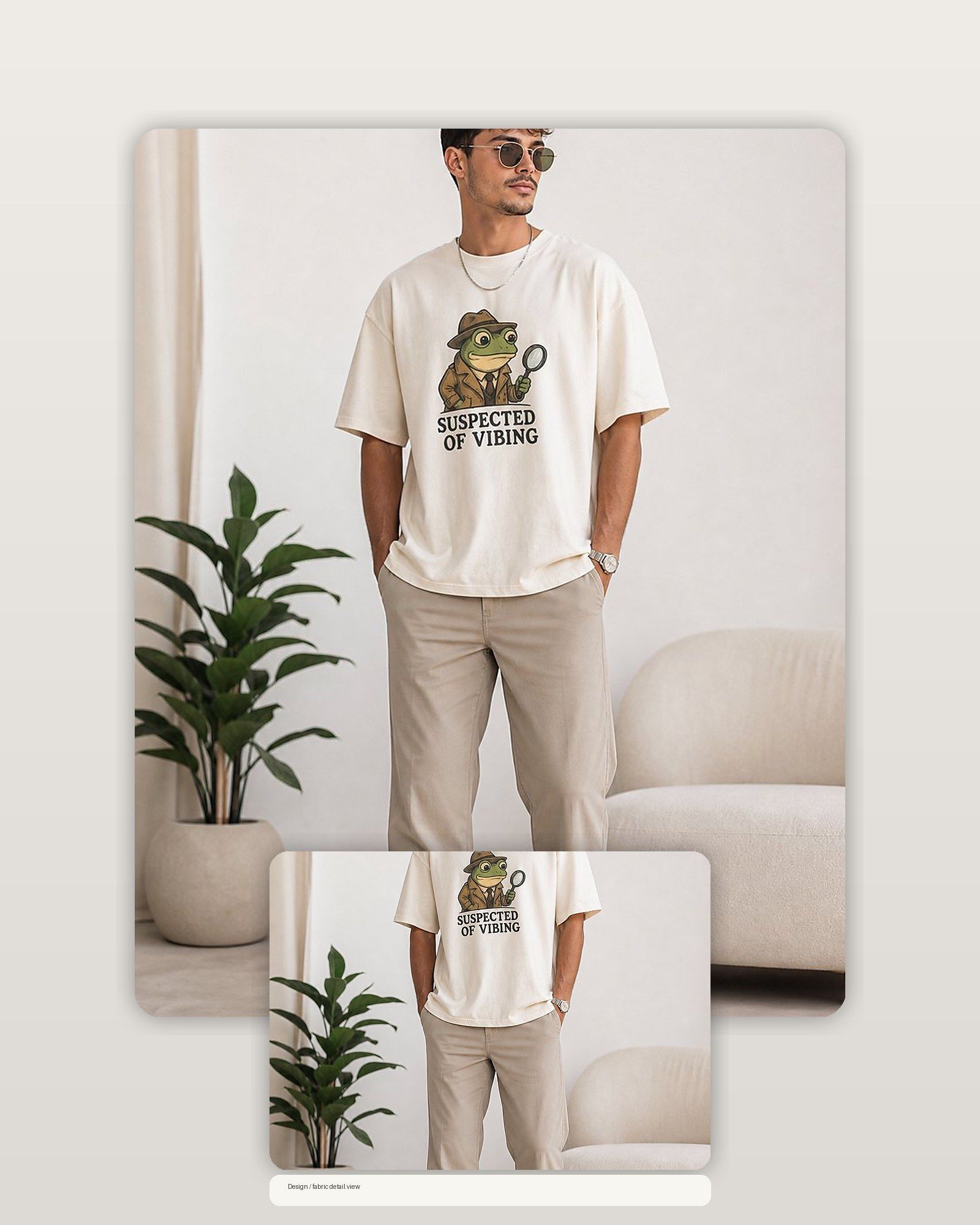 Frog Detective Suspected Of Vibing Premium Boxy Tee – Graphic Streetwear T-Shirt for Everyday Outfits, frog lover gift / funny animal product image 2
