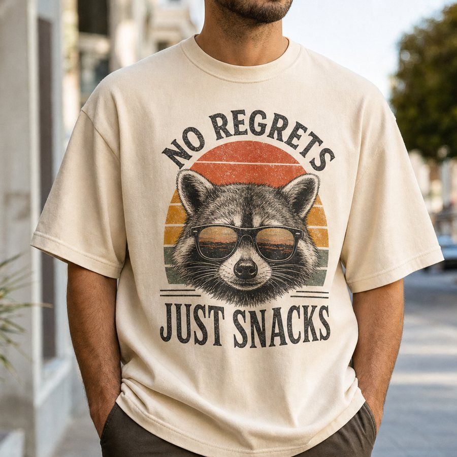 Raccoon With Snacks and No Regrets T-Shirt product image 2