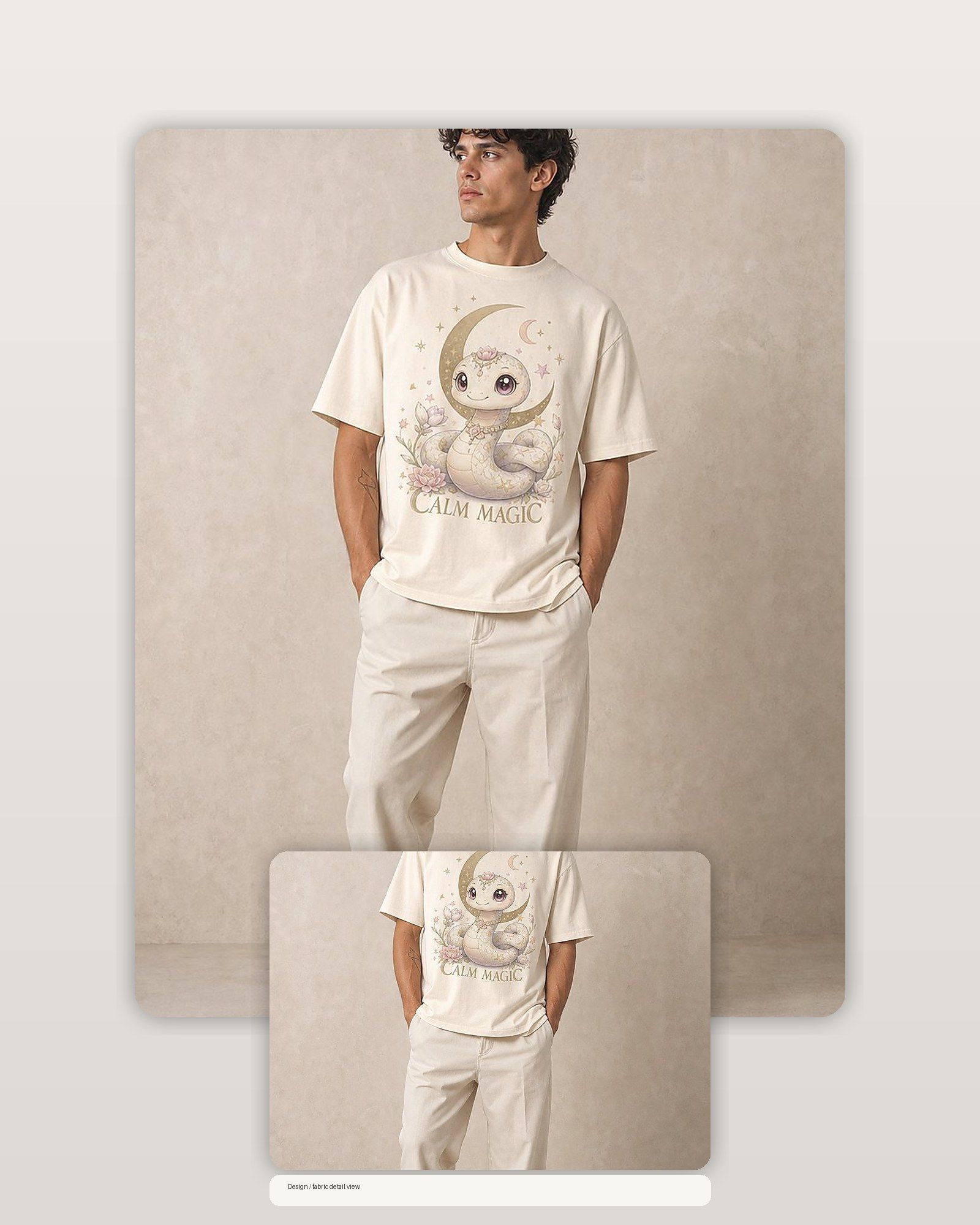 Snake Calm Magic Premium Boxy Tee – Graphic Streetwear T-Shirt for Everyday Outfits, graphic art / gift product image 2