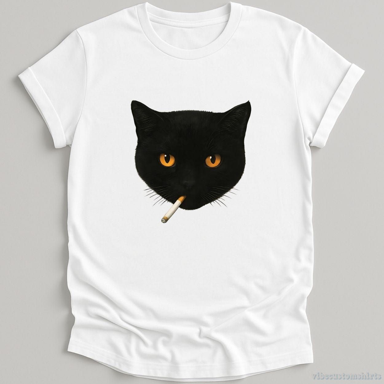 Smoking Black Cat Funny Shirt product image 2