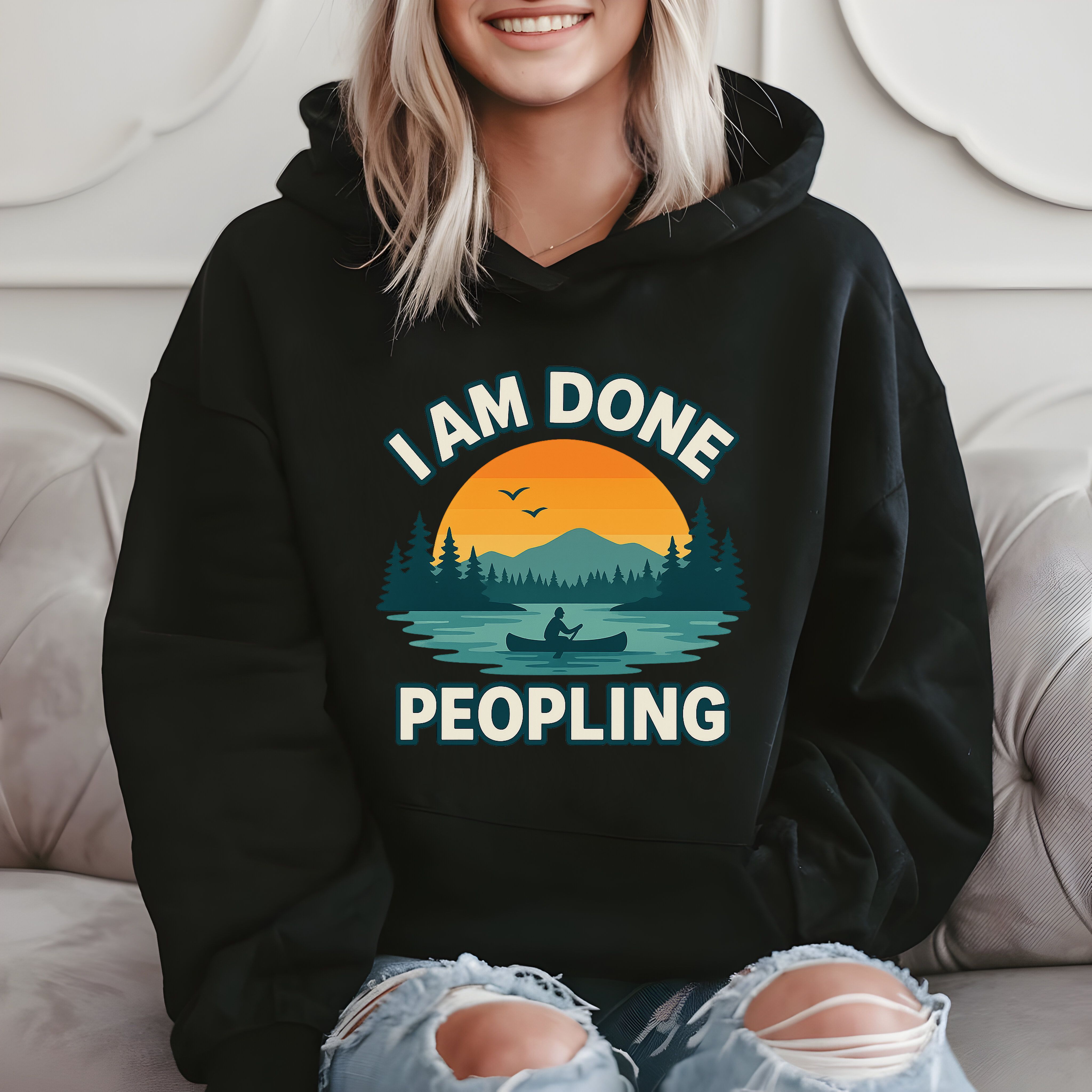I Am Done Peopling - Funny Introvert Gift Hoodie product image 2