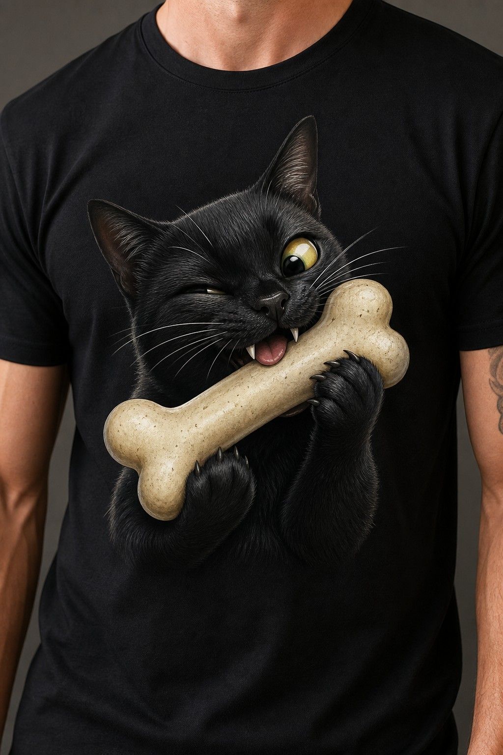 Funny Cat with a Bone - tshirt product image 2