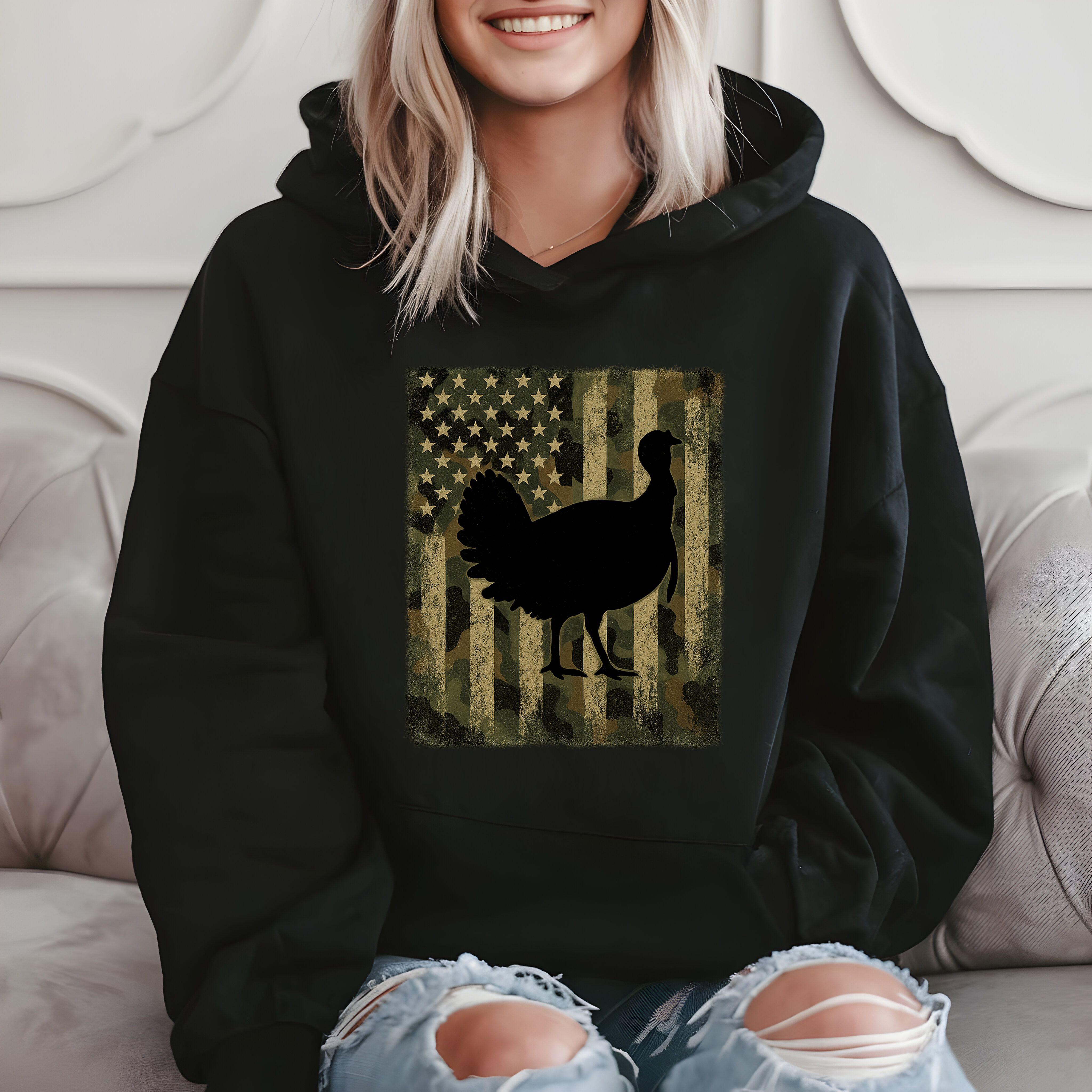 Patriotic Turkey - Funny Thanksgiving Gift Hoodie product image 2