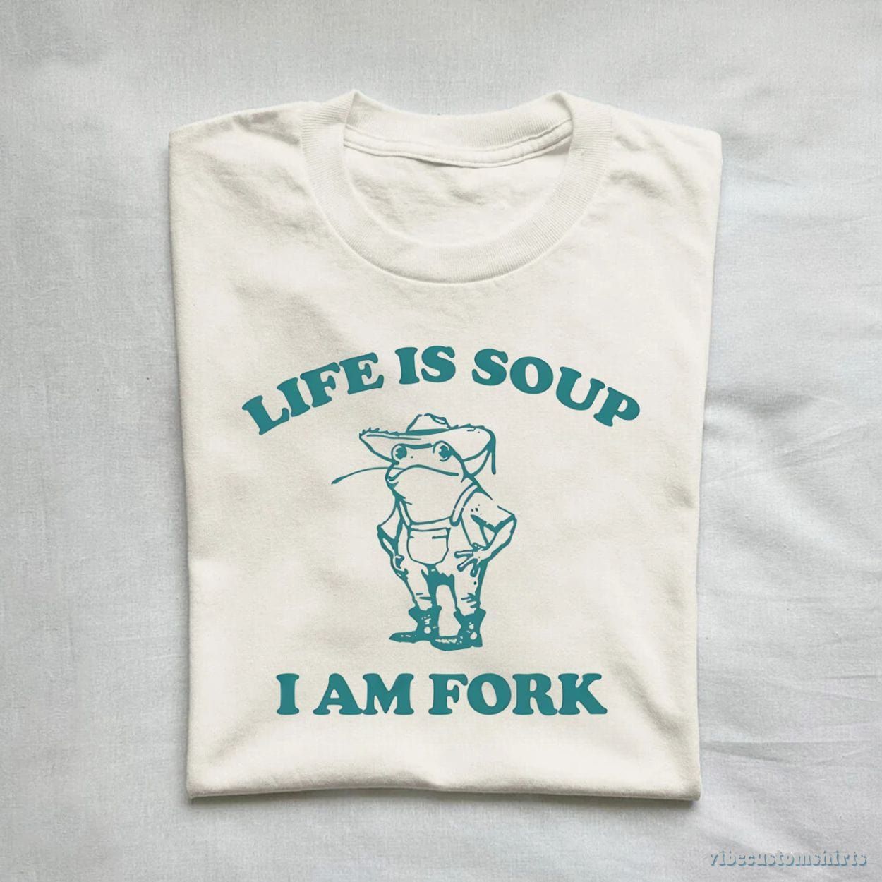 Life Is Soup I Am Fork Frog Vintage T-Shirt product image 1
