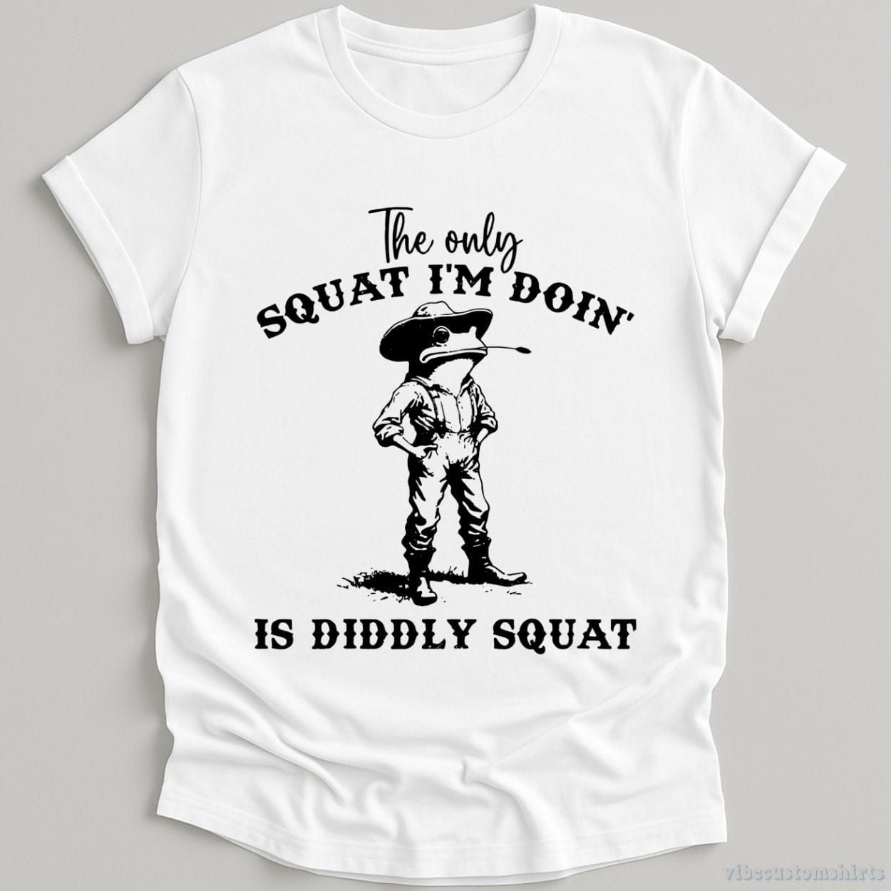 The Only Squat I'm Doin Is Diddly Squat Cowboy Frog Shirt product image 2