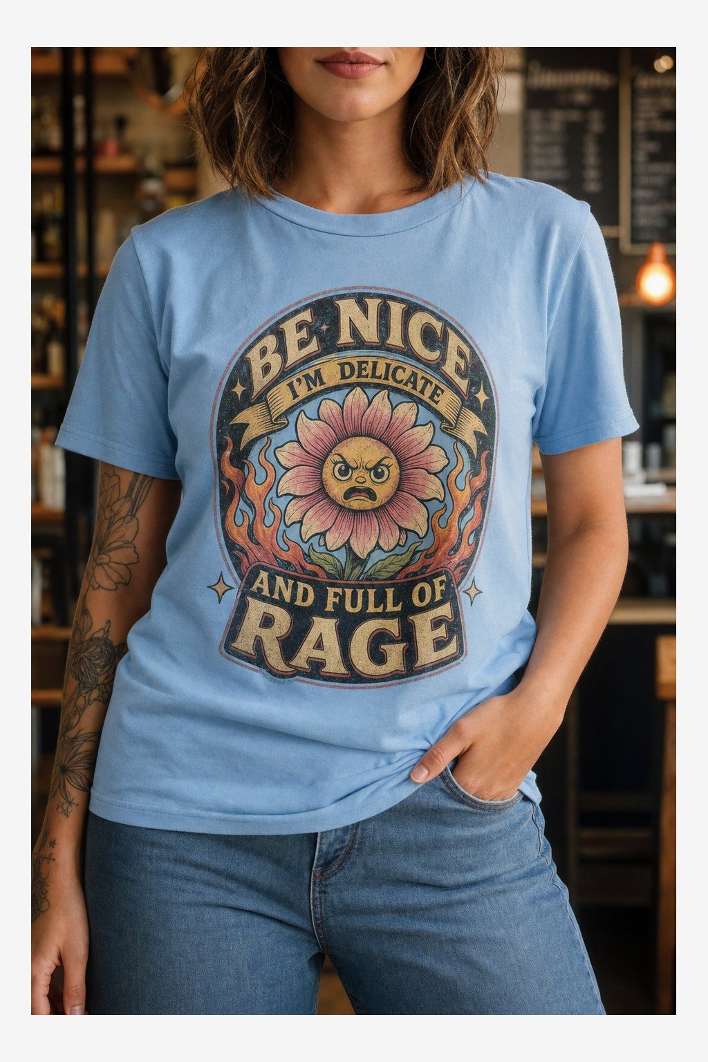 Be Nice, I’m Delicate and Full of Rage T-Shirt product image 3