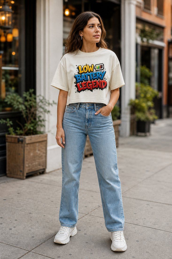 Low Battery Legend Premium Boxy Tee – Graphic Streetwear T-Shirt for Everyday Outfits, graphic art / gift product image 1
