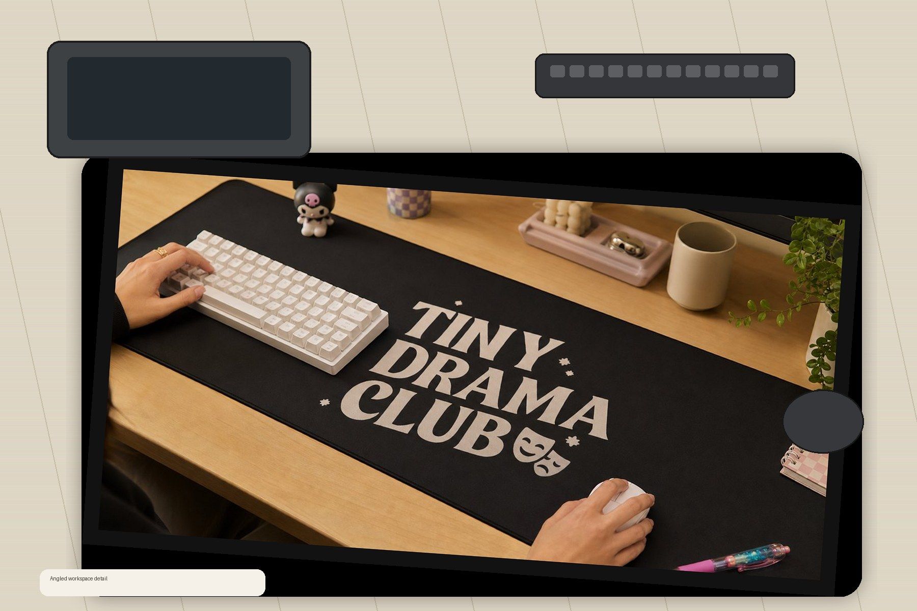 Tiny Drama Club Large Desk Mat – Gaming Mouse Pad for Office Setup, graphic art / gift product image 2