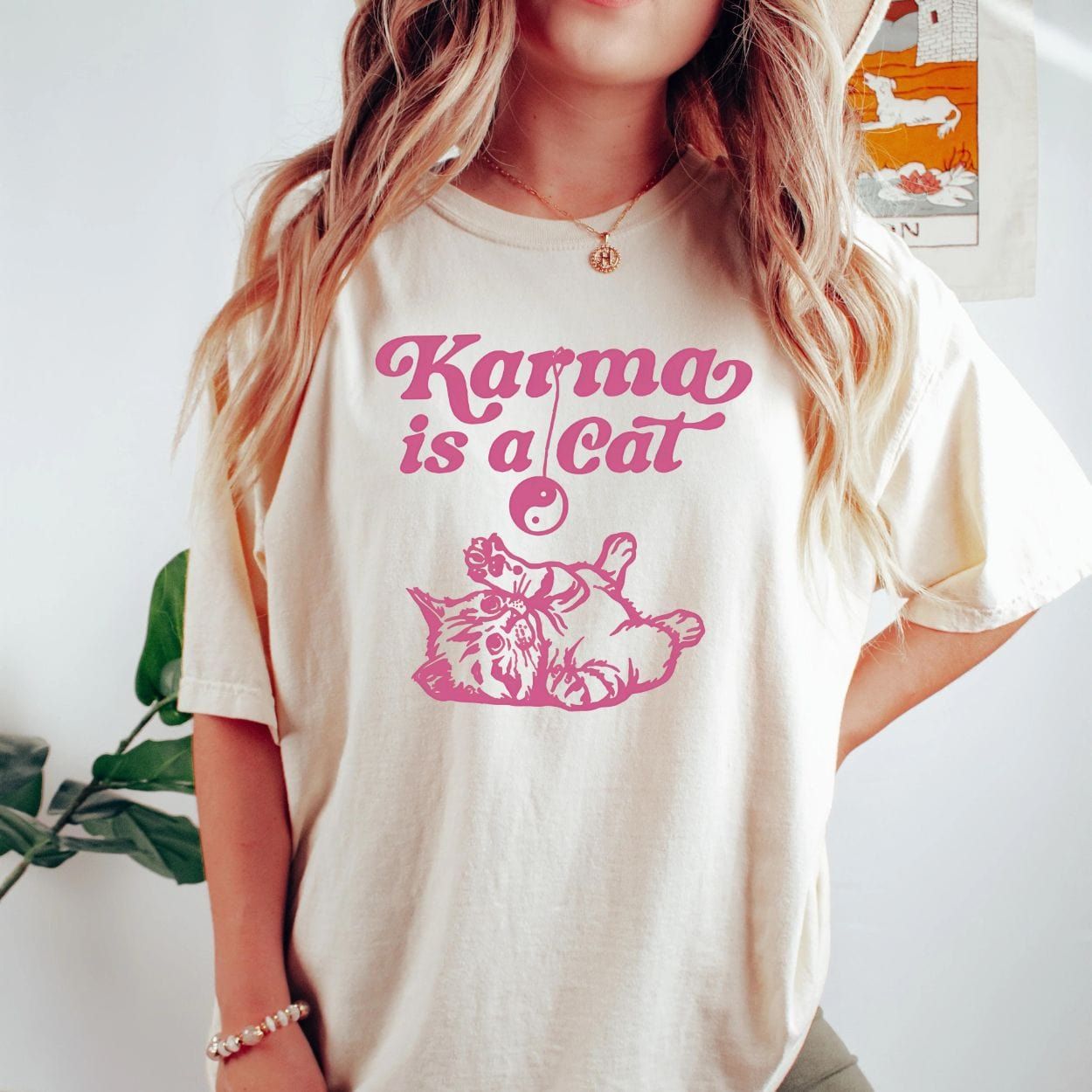 Karma is a Cat Vintage Graphic Tee product image 6