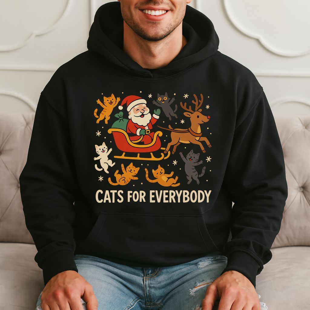 Cats For Everybody – Funny Christmas Cat Lover Gift Hoodie product image 3