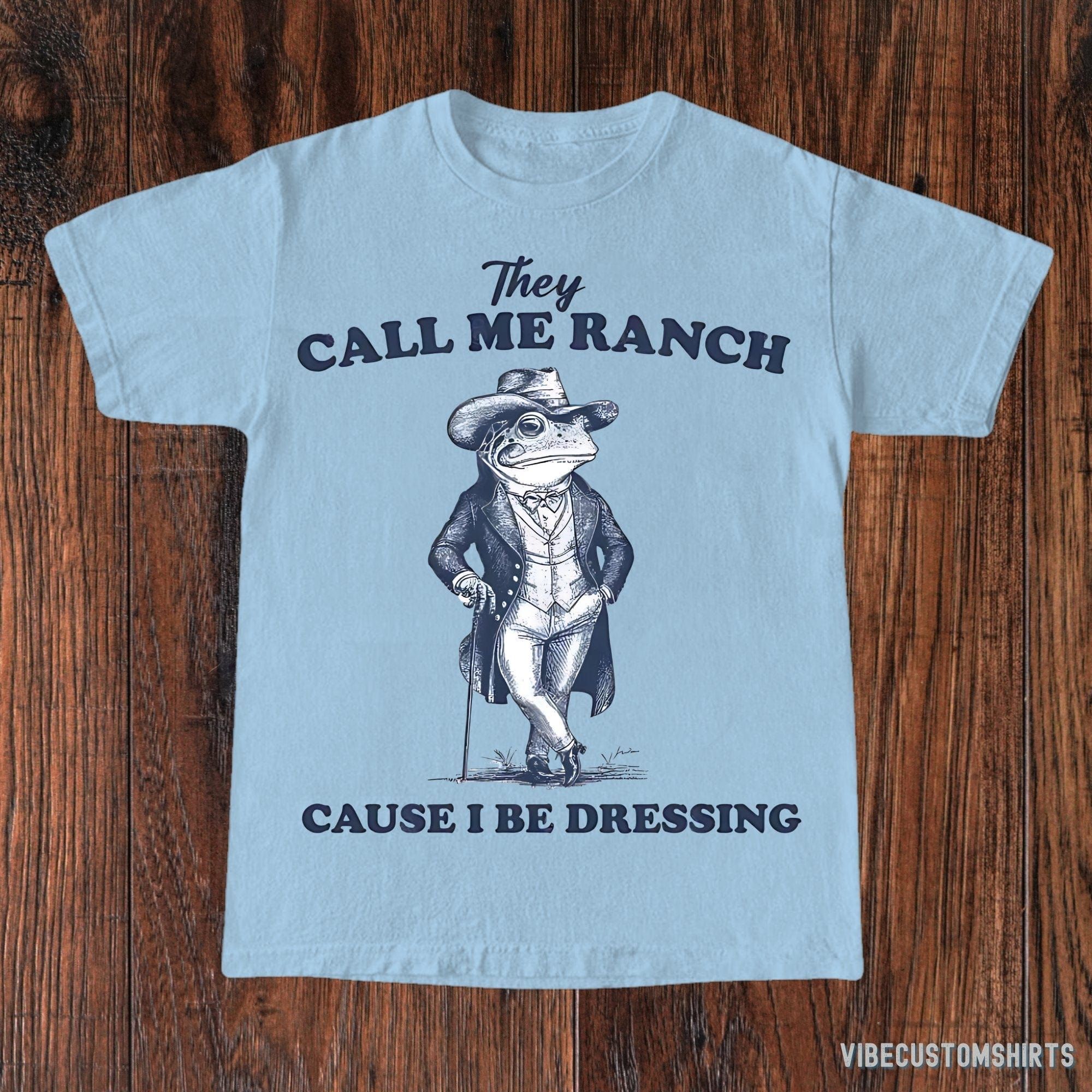 They Call Me Ranch Cause I Be Dressing Vintage Shirt, Retro Frog Shirt, Unhinged Gen Z Meme T-Shirt, Funny Frog Dressed Tuxedo, Gag Gift product image 3