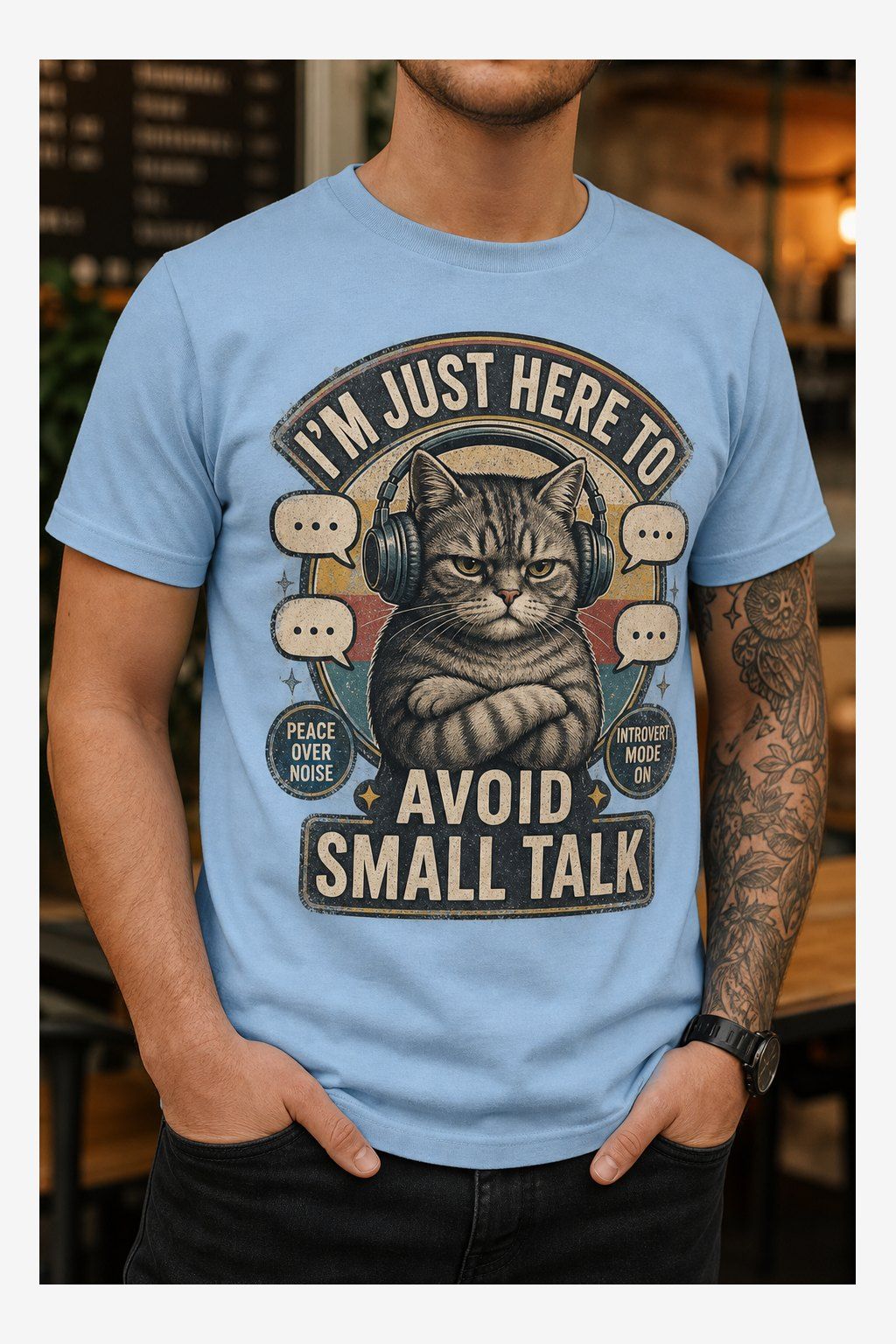 I’m Just Here to Avoid Small Talk T-Shirt product image 3