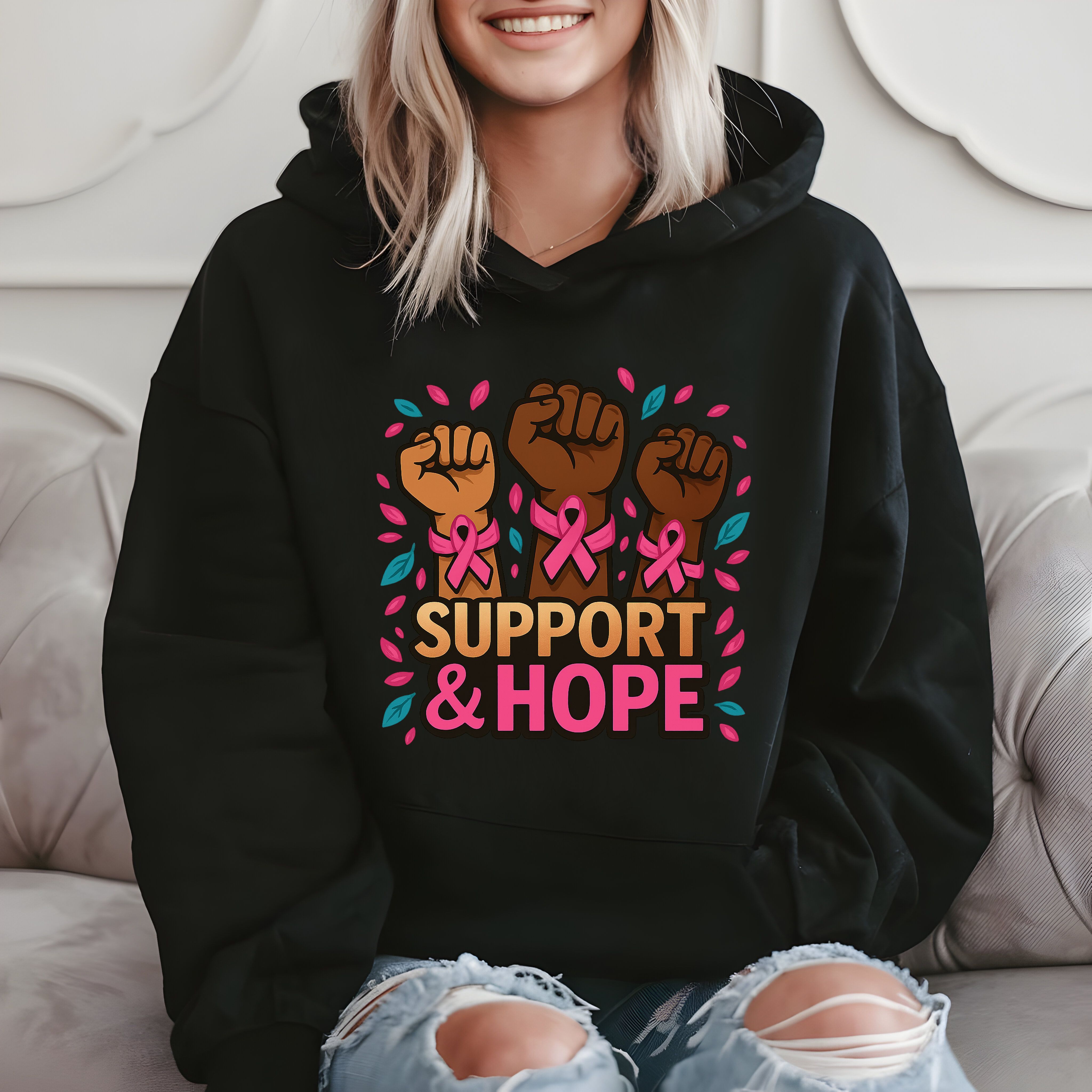 Support & Hope - Breast Cancer Awareness Hoodie product image 2