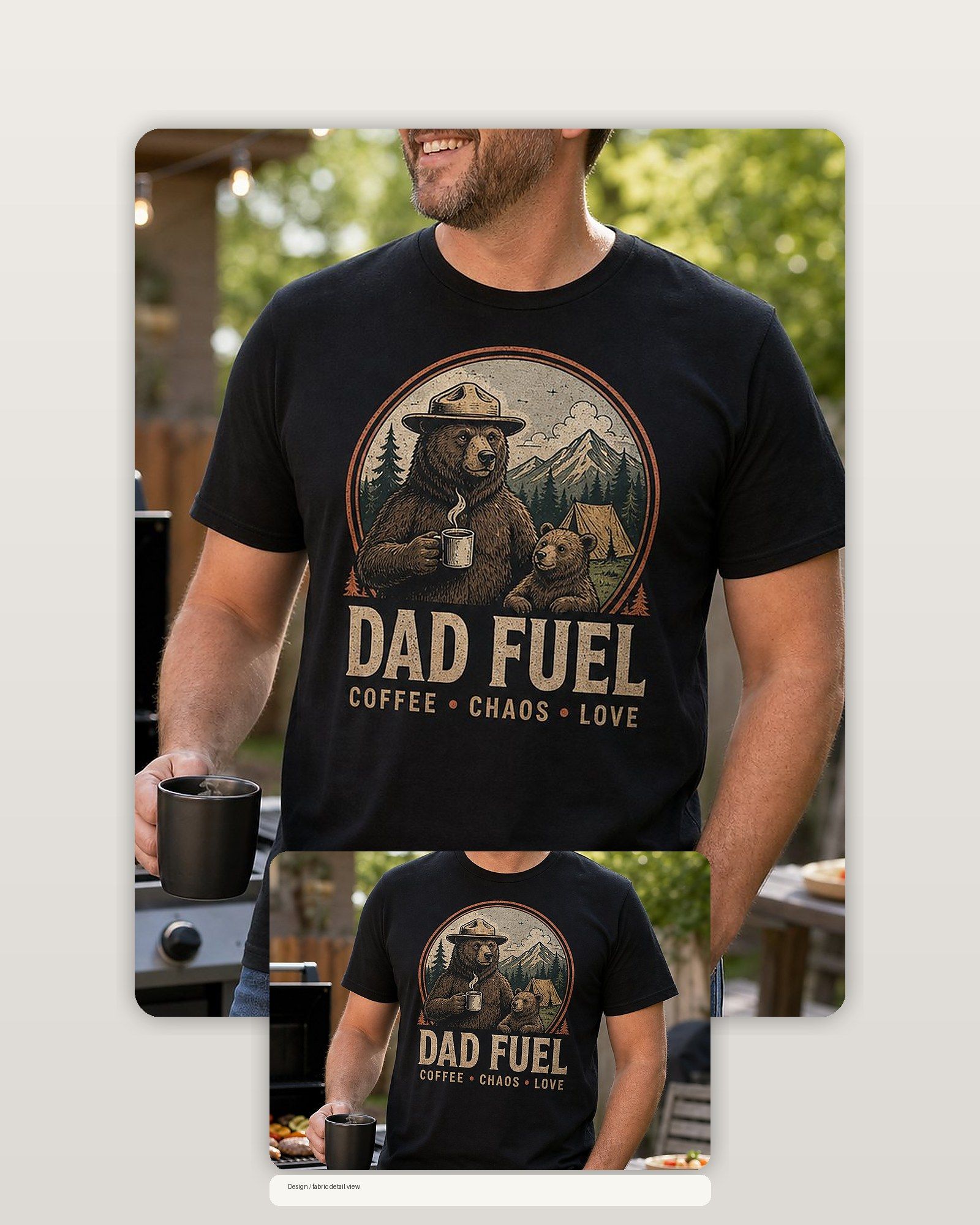 Dad Fuel Coffee Chaos Love T-Shirt product image 2