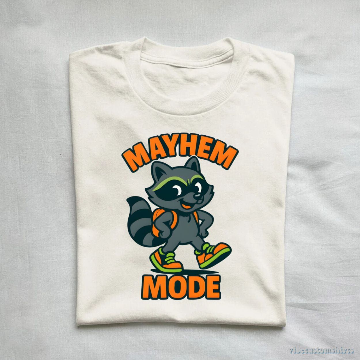 Mayhem Mode Cute Raccoon Cartoon Shirt product image 1