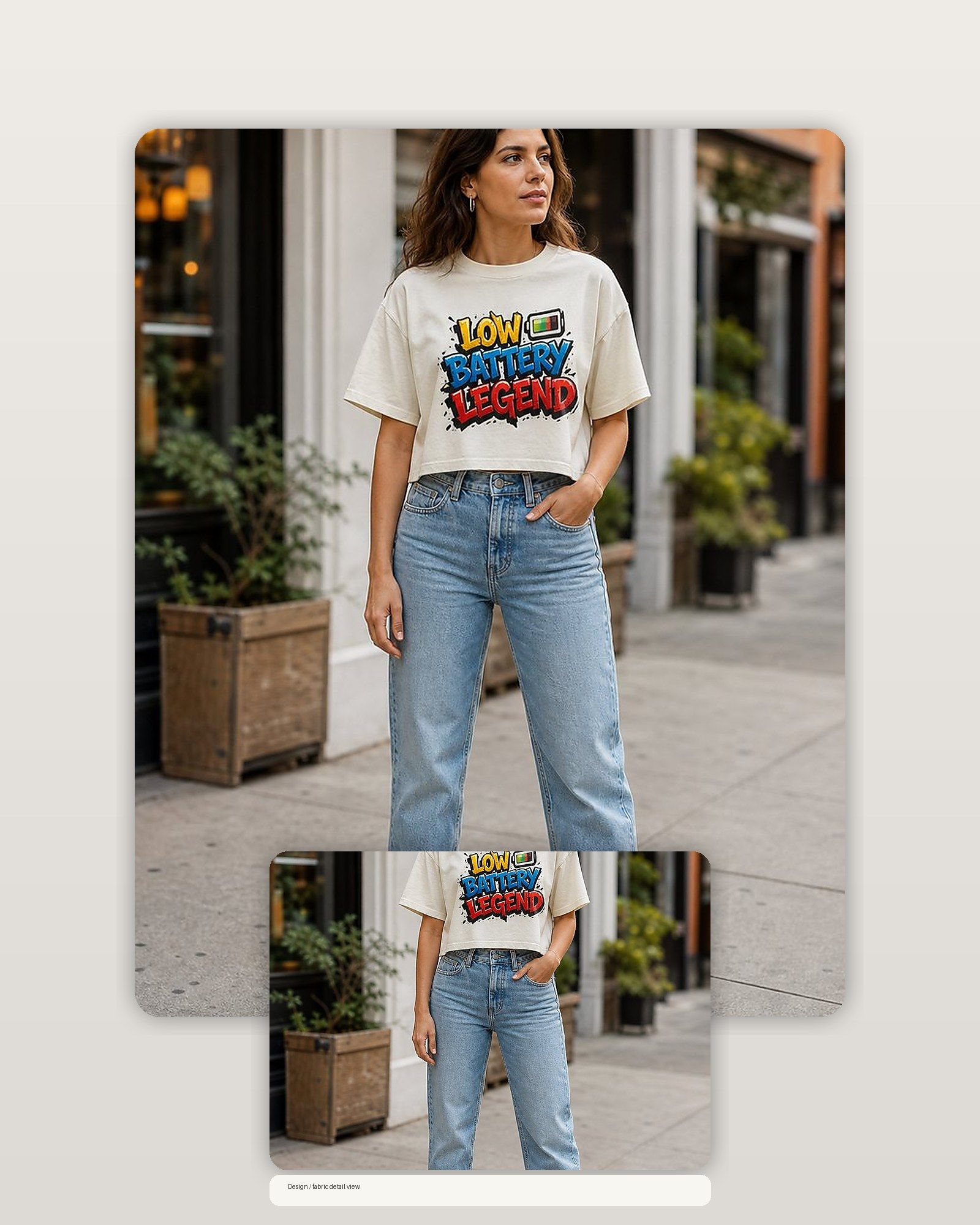 Low Battery Legend Premium Boxy Tee – Graphic Streetwear T-Shirt for Everyday Outfits, graphic art / gift product image 2