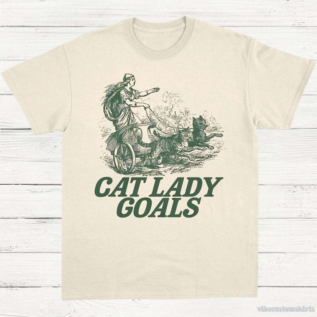 Cat Lady Goals Vintage Shirt, Viking Lady Leashes Her Cats Tee, Childless Cat Ladies T-Shirt, Funny Cat Lovers Tee, Y2k Gifts product image 1