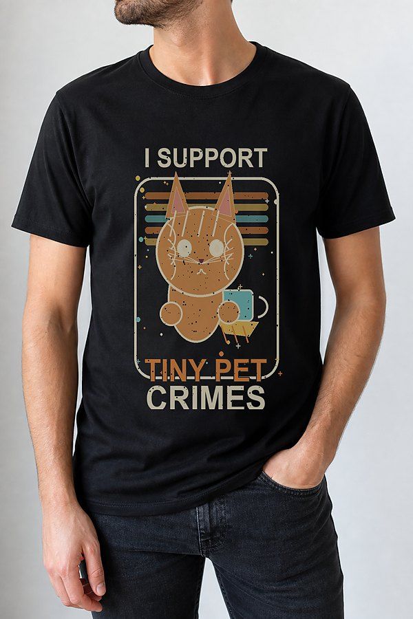 I Support Tiny Pet Crimes Cat Shirt product image 3