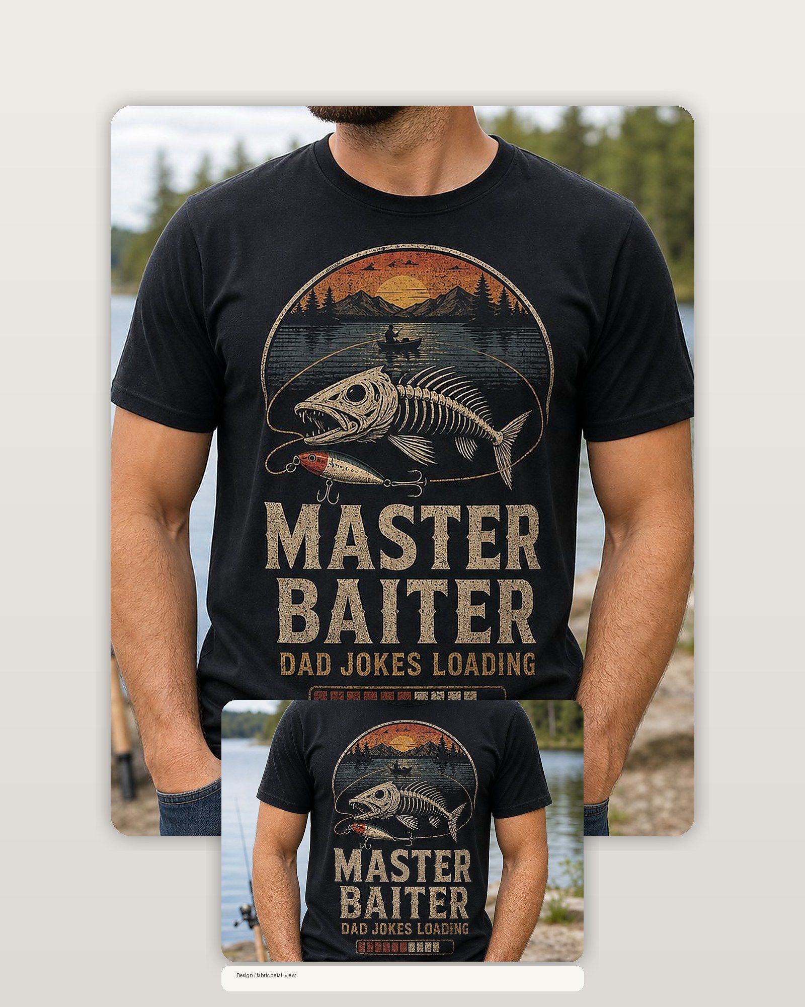 Master Baiter Dad Jokes Loading T-Shirt product image 2