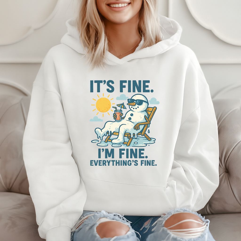 It's Fine I'm Fine Everything's Fine Funny Snowman Hoodie product image 2