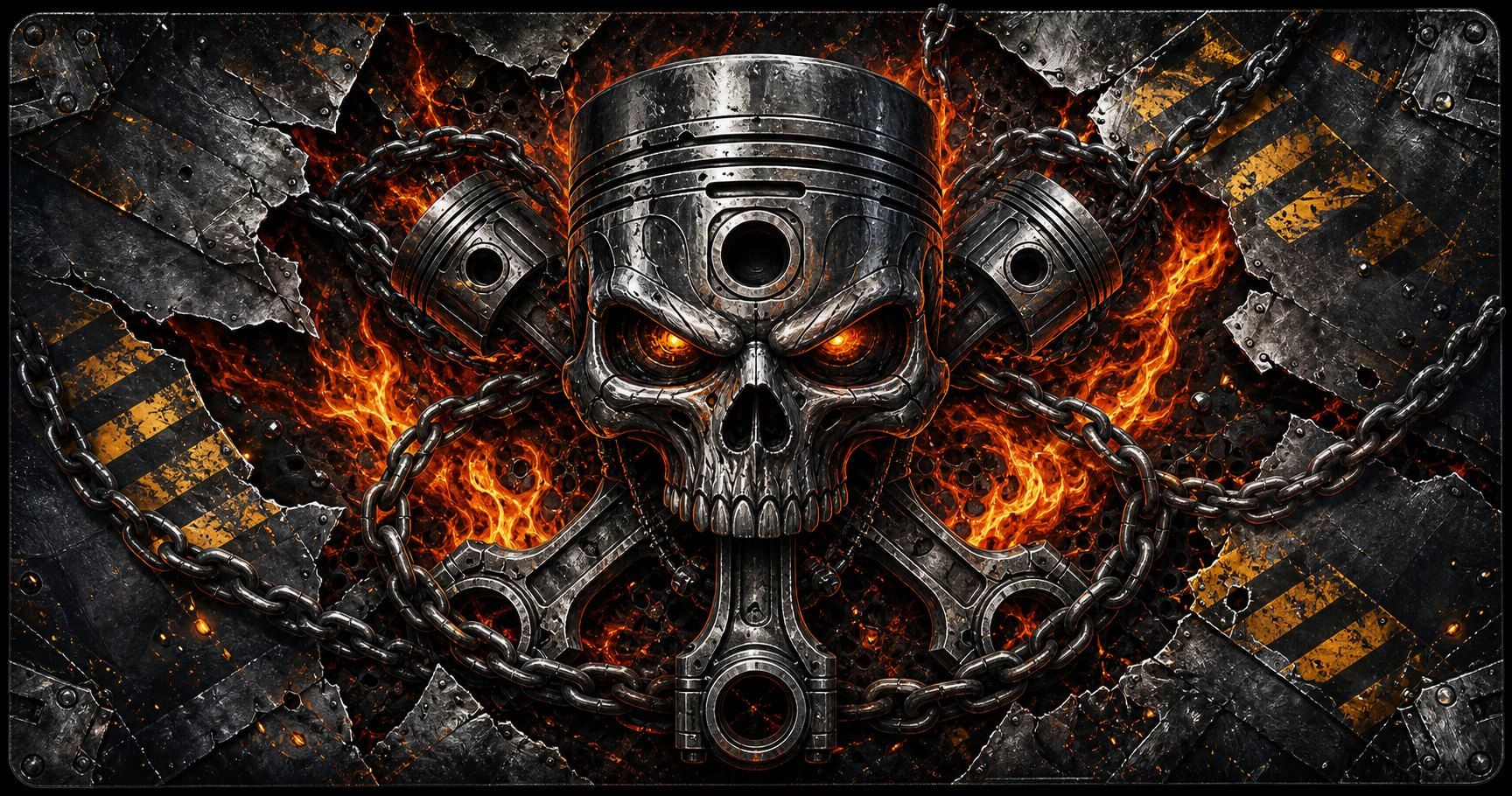 Mechanic Piston Skull Desk Mat product image 1