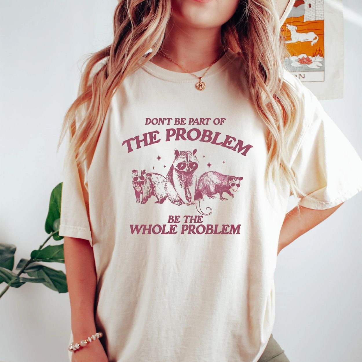 Don't Be Part Of The Problem Be The Whole Problem Shirt, Funny Trash Panda Raccoon Meme T-Shirt, Funny Street Cats, Meme Gift product image 2