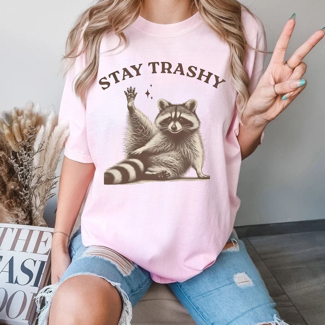 Stay Trashy Funny Raccoon T-Shirt product image 7