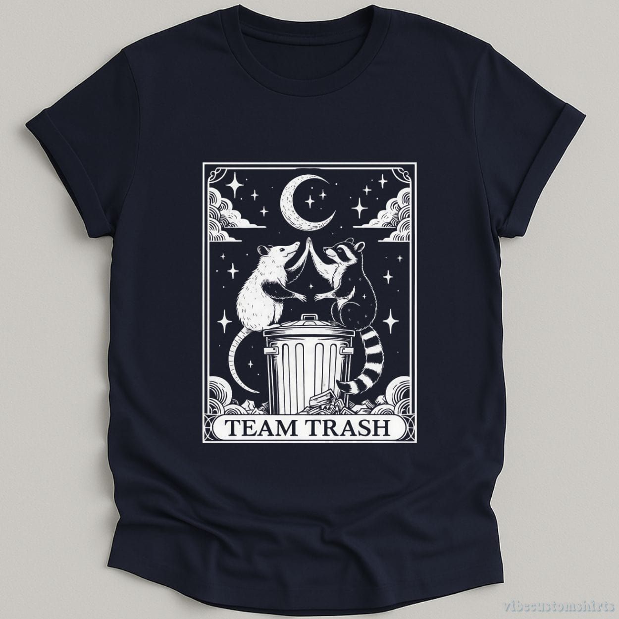 Team Trash Funny Possum And Raccoon Tarot Card Shirt product image 3