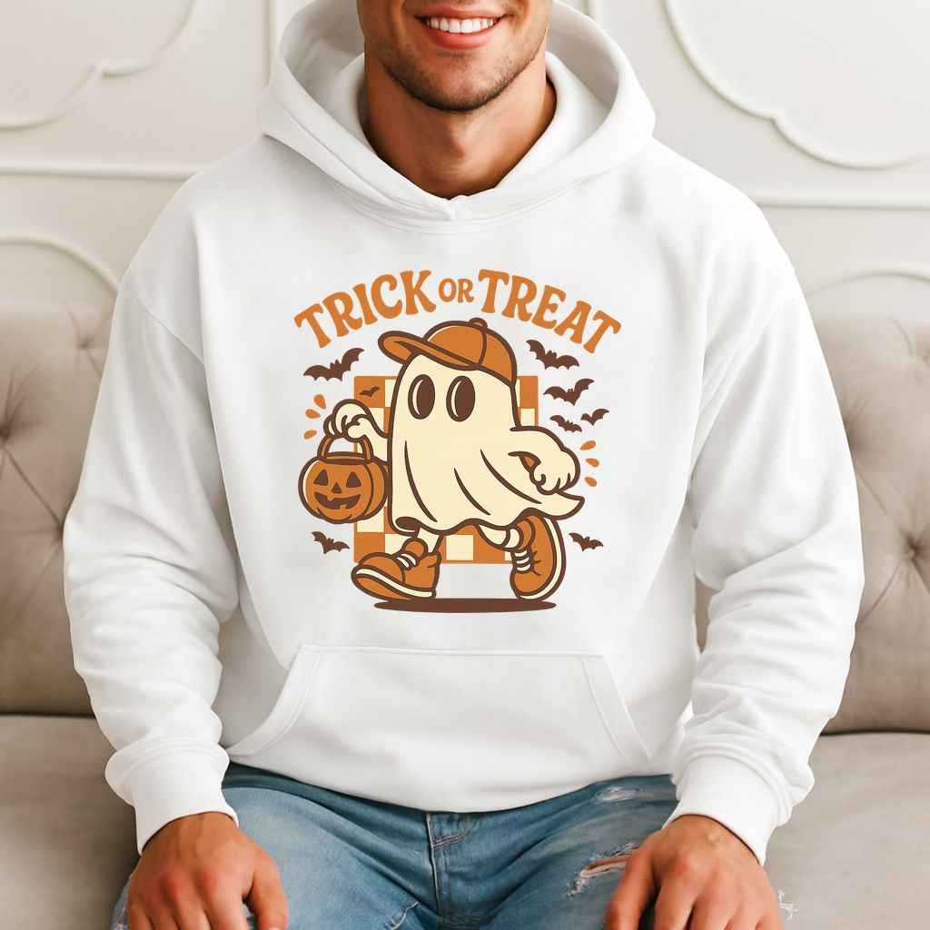 Trick Or Treat Halloween Ghost Gift, Spooky Pumpkin, Fall Vibes Hoodie product image 1