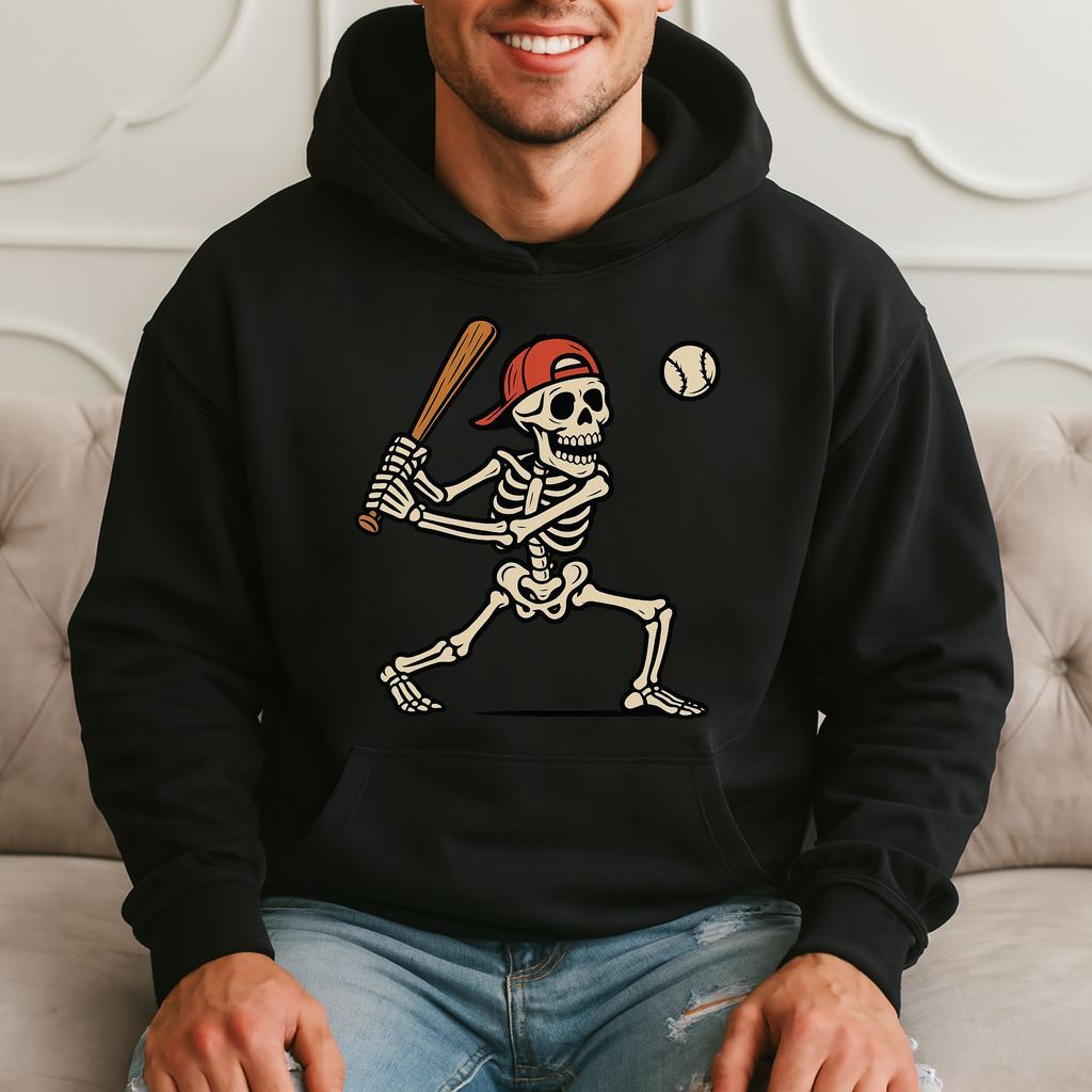 Skeleton Batter Funny Baseball Hoodie product image 1