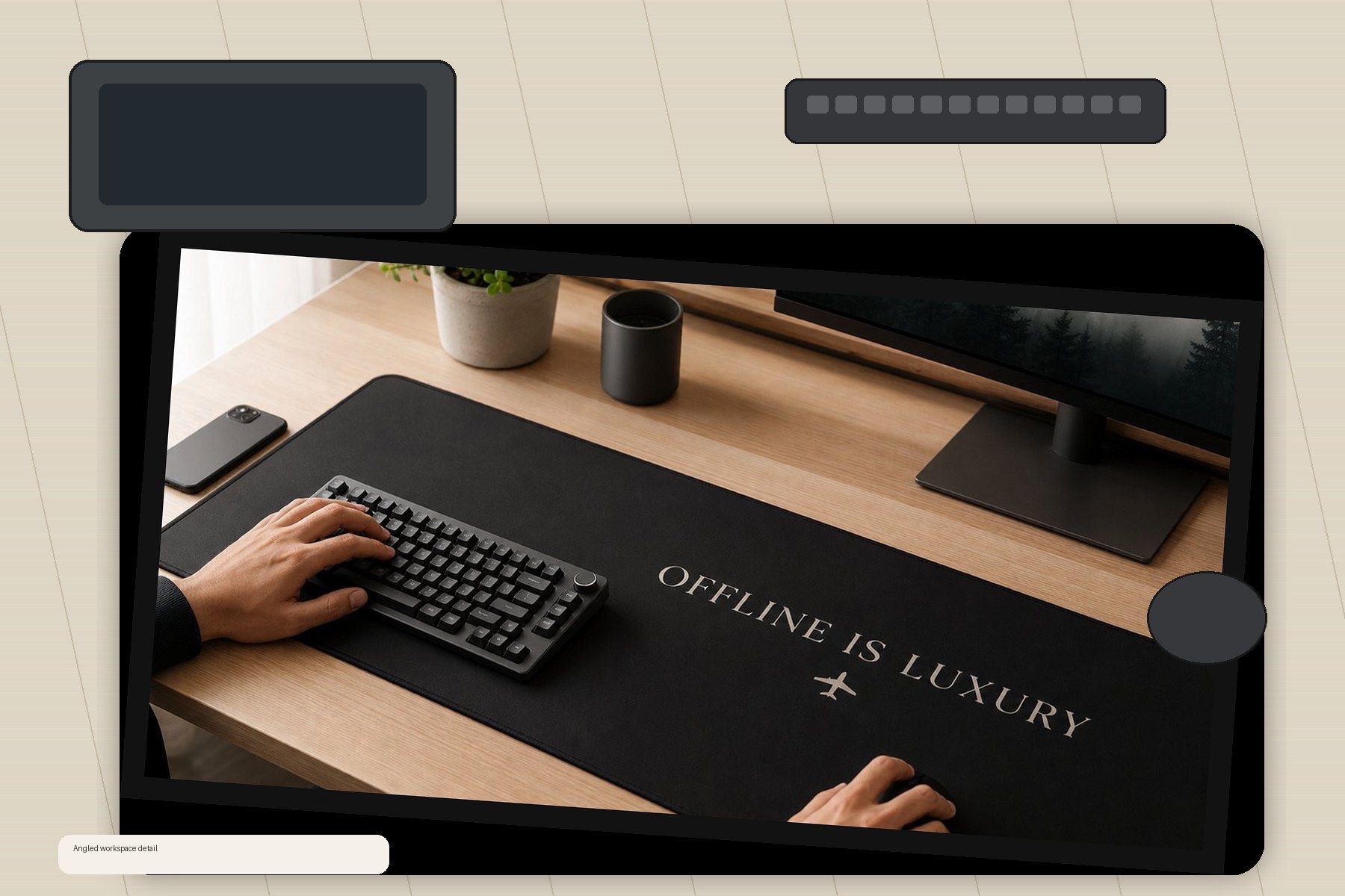 Offline Is Luxury Large Desk Mat – Gaming Mouse Pad for Office Setup, graphic art / gift product image 2