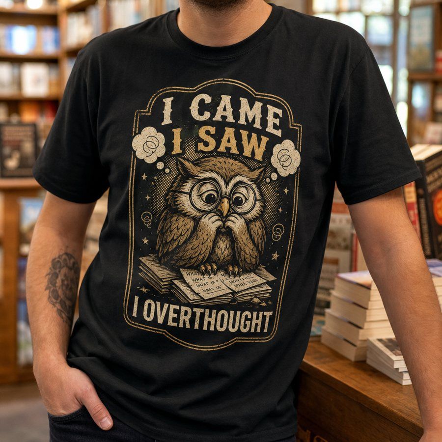 I Came I Saw I Overthought Owl T-Shirt product image 3