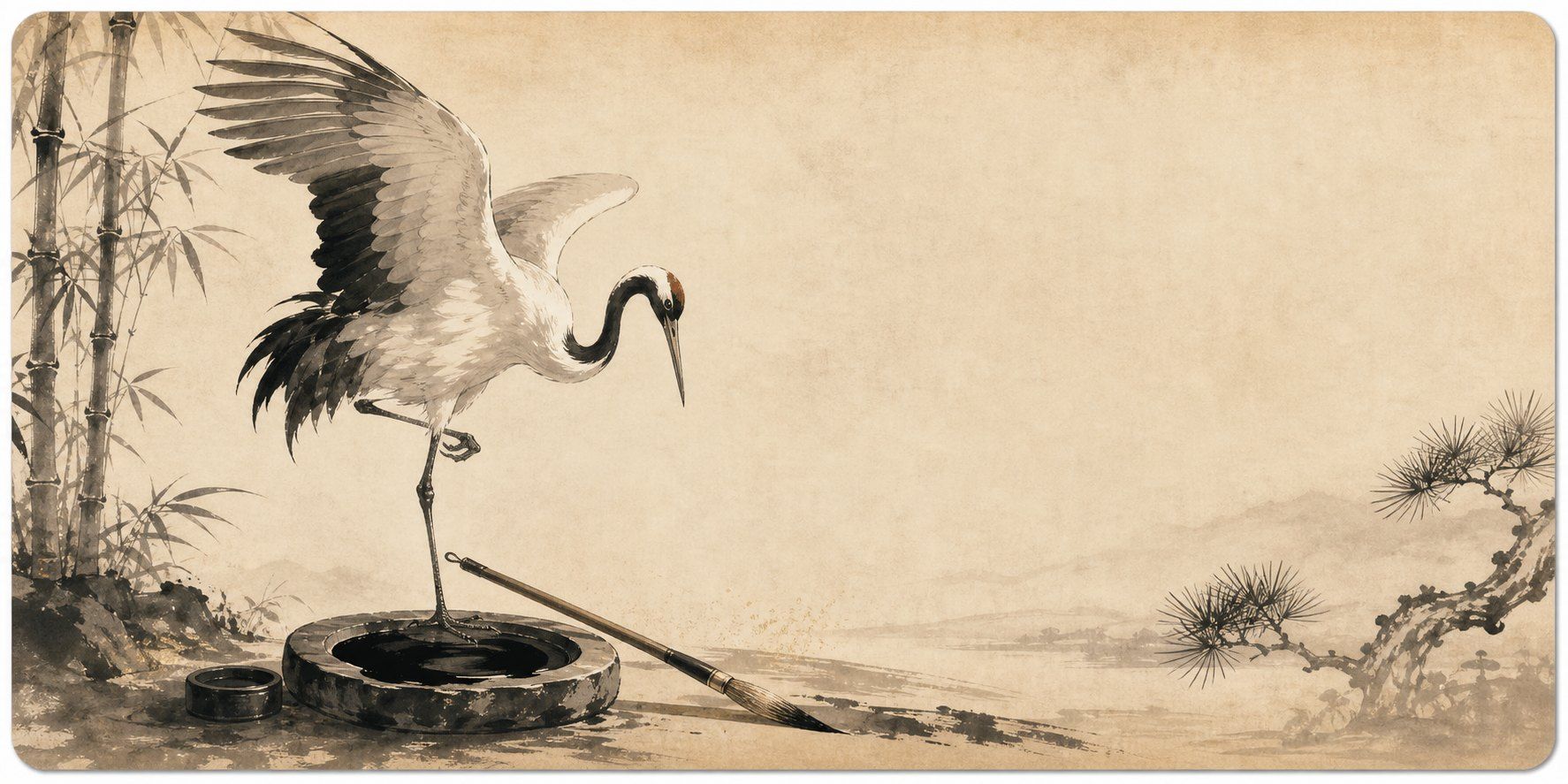 Crane Calligrapher Sumi Ink Desk Mat product image 1