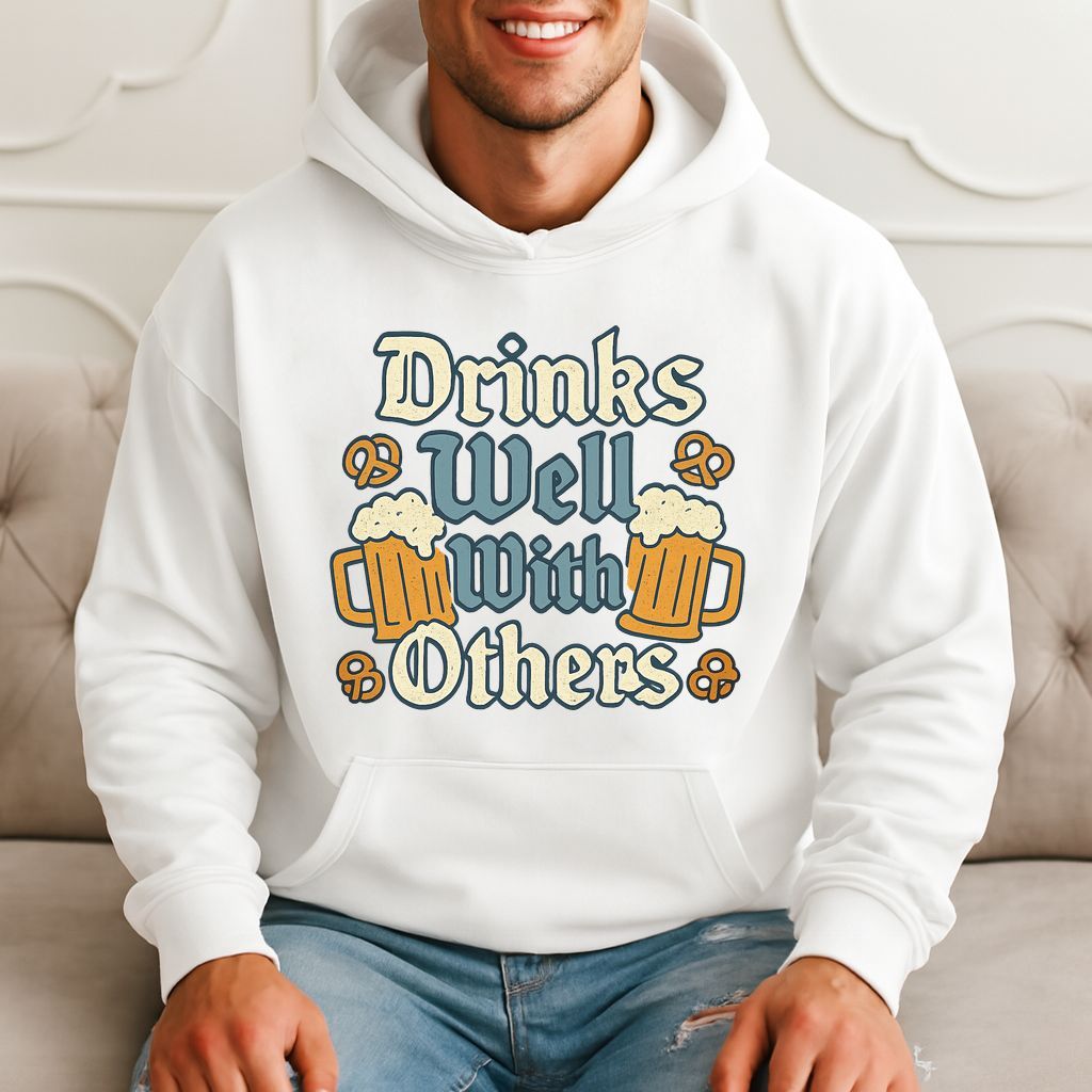 Drinks Well With Others - Funny Beer Lovers Hoodie product image 3