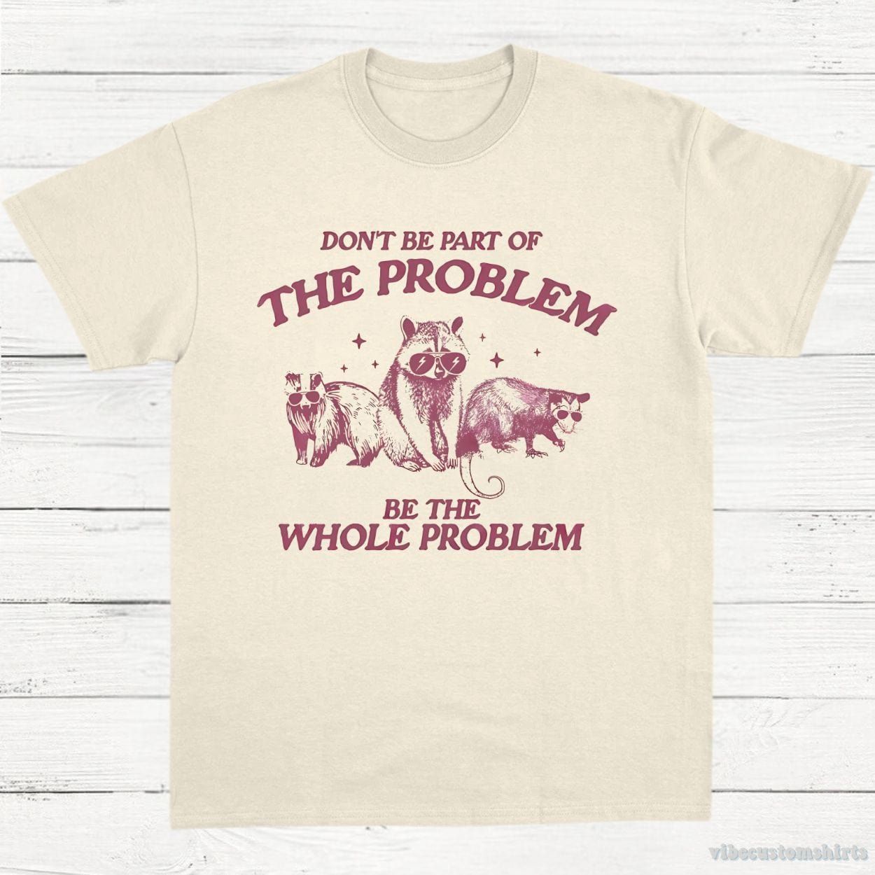 Don't Be Part Of The Problem Be The Whole Problem Shirt, Funny Trash Panda Raccoon Meme T-Shirt, Funny Street Cats, Meme Gift product image 1