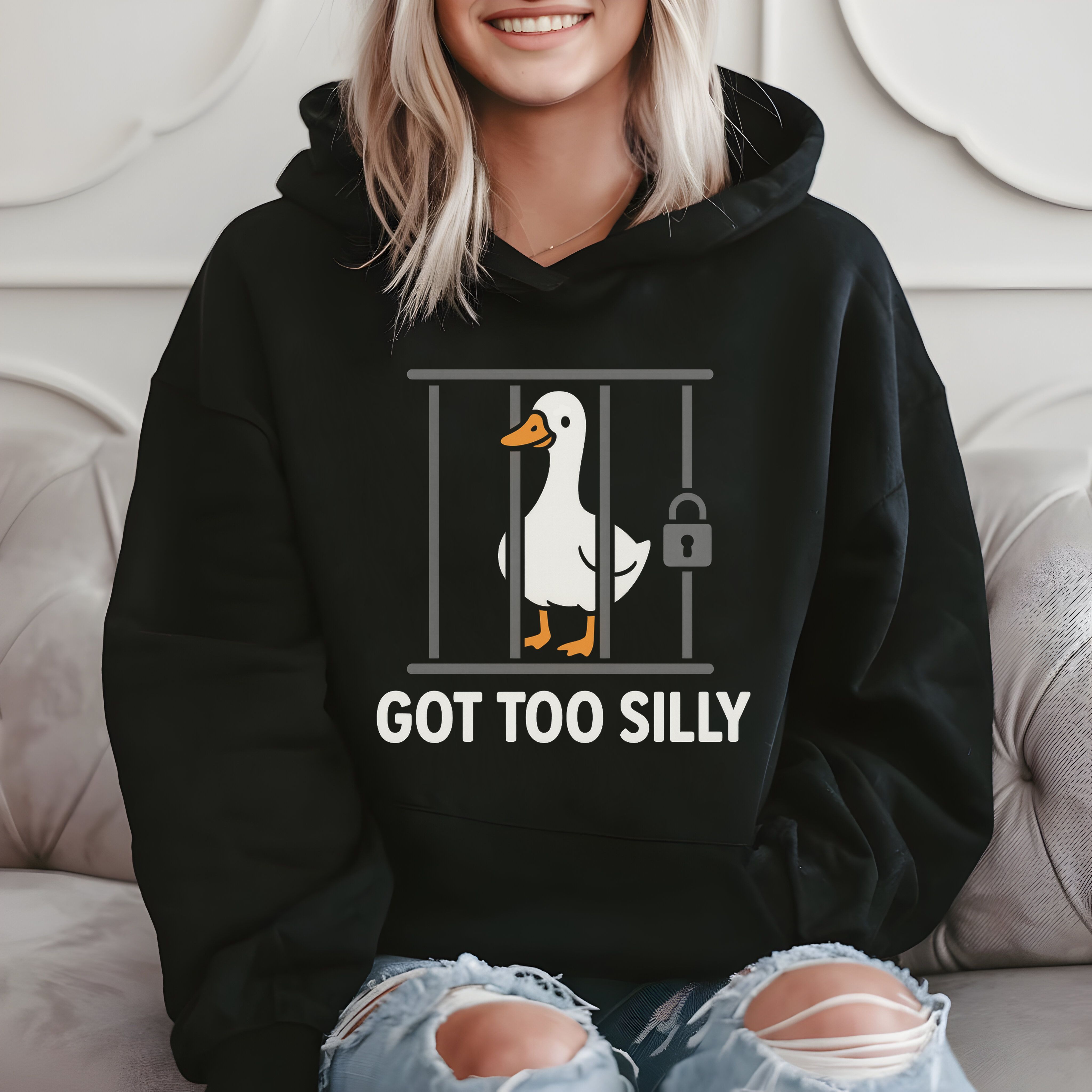 Got Too Silly Funny Duck Meme Hoodie product image 2