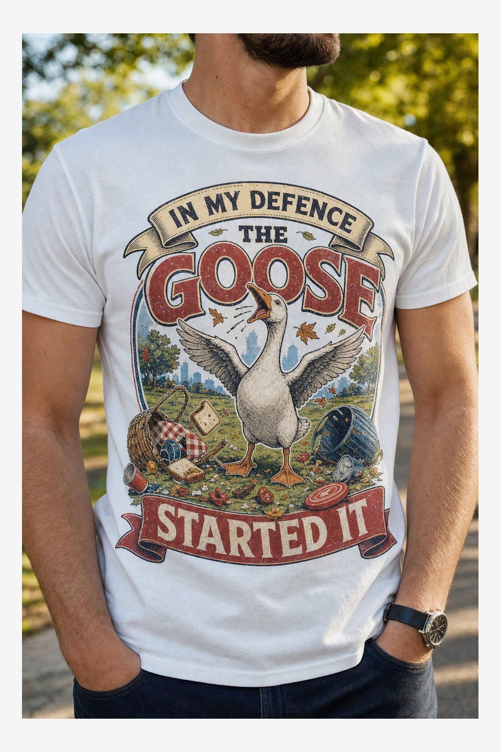 In My Defence the Goose Started It T-Shirt product image 2