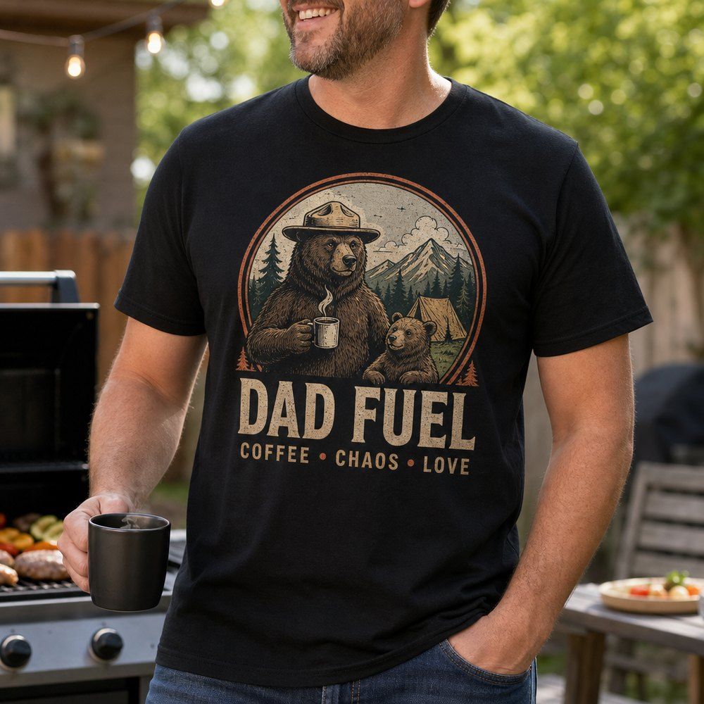 Dad Fuel Coffee Chaos Love T-Shirt product image 1
