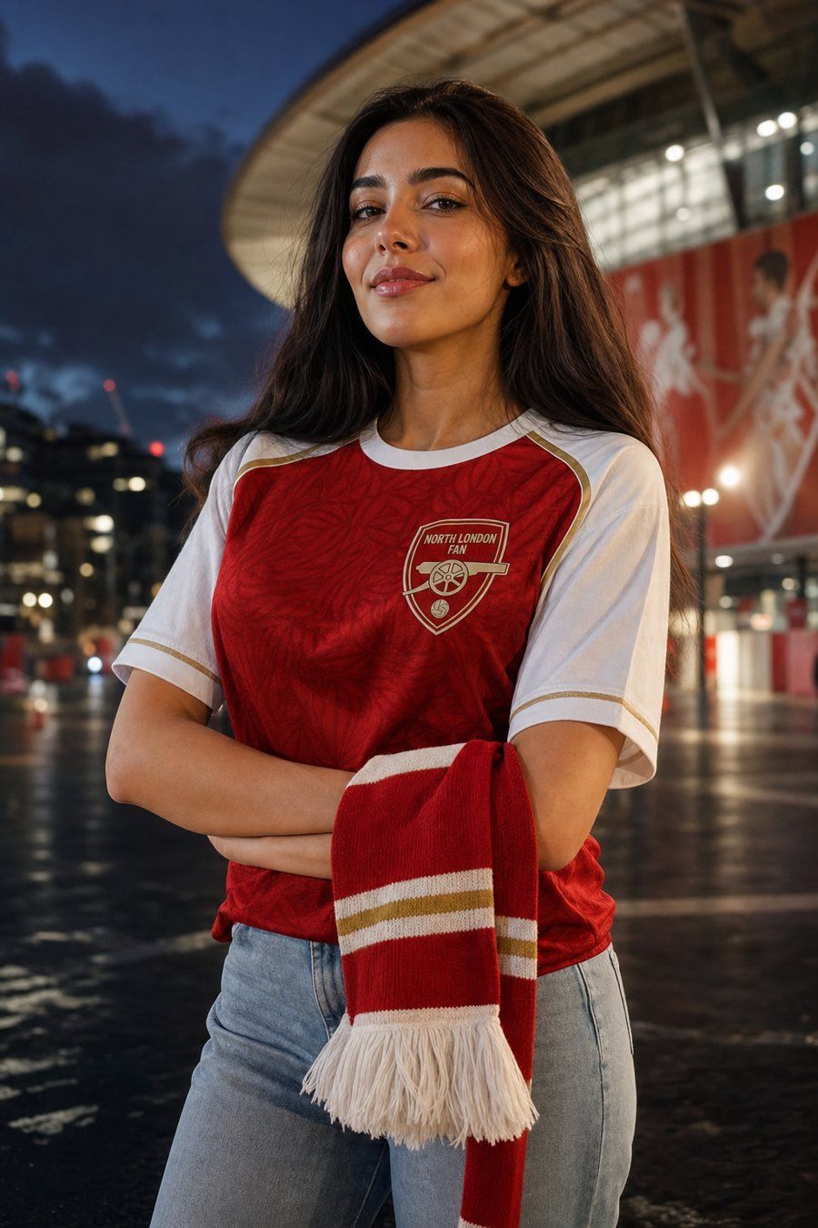 North London Fan Red White Football T-Shirt product image 1