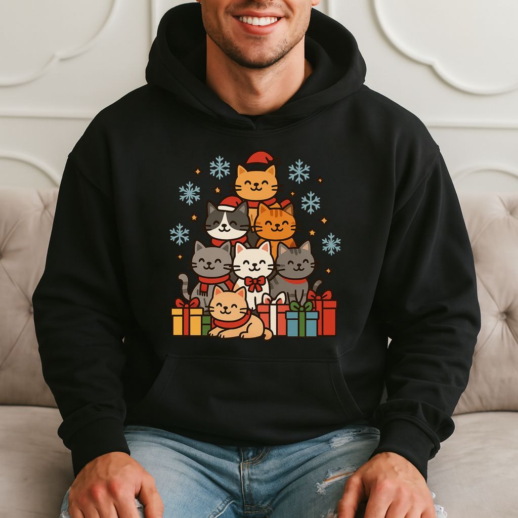 Christmas Cats Cute Holiday - Funny Cat Lovers Hoodie product image 3