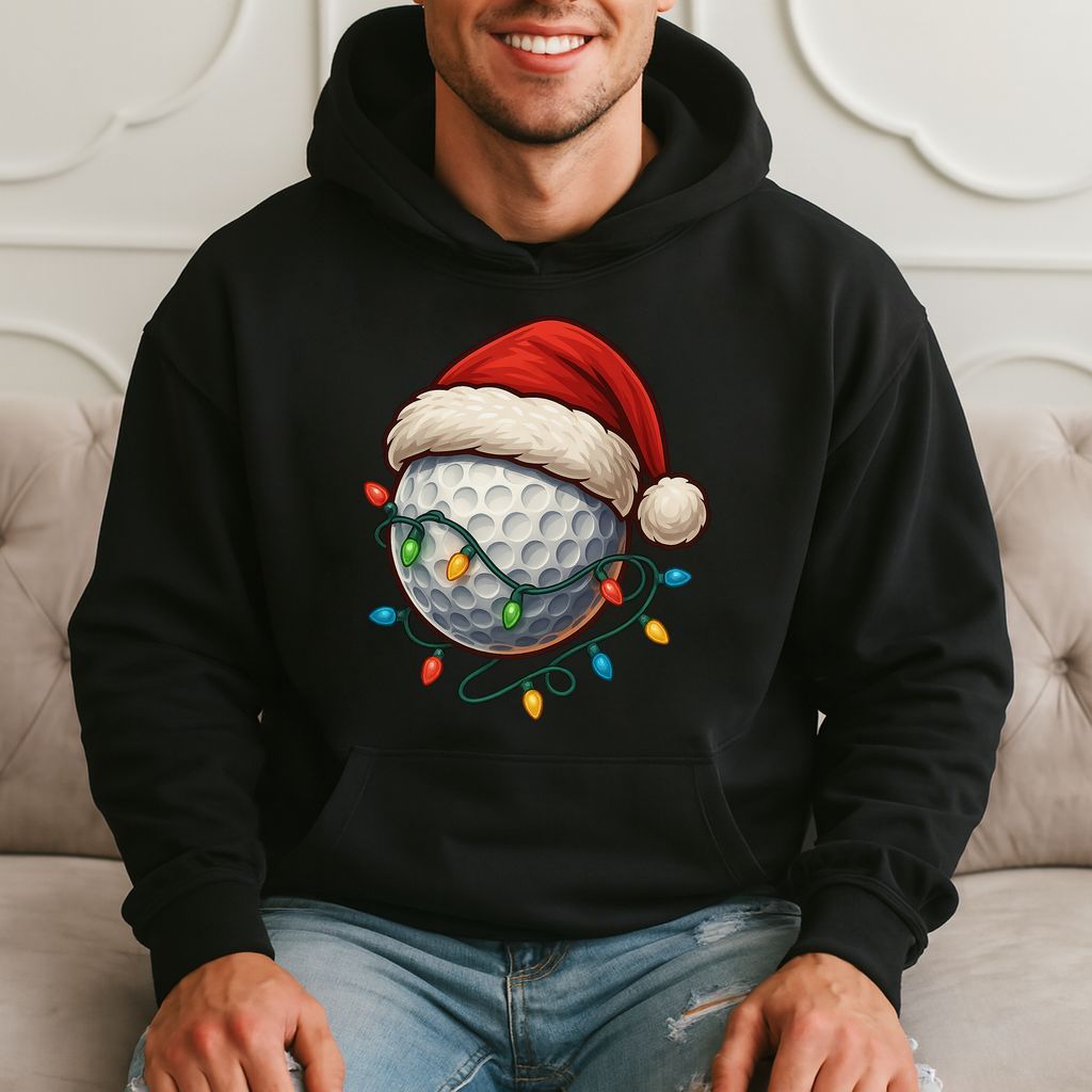 Golf Ball Santa Lights - Funny Christmas Gift Hoodie product image 1