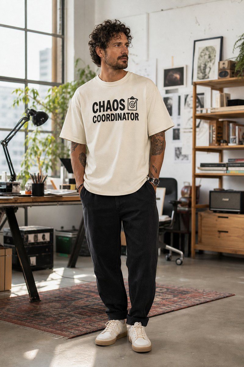 Chaos Coordinator Premium Boxy Tee – Graphic Streetwear T-Shirt for Everyday Outfits, graphic art / gift product image 1