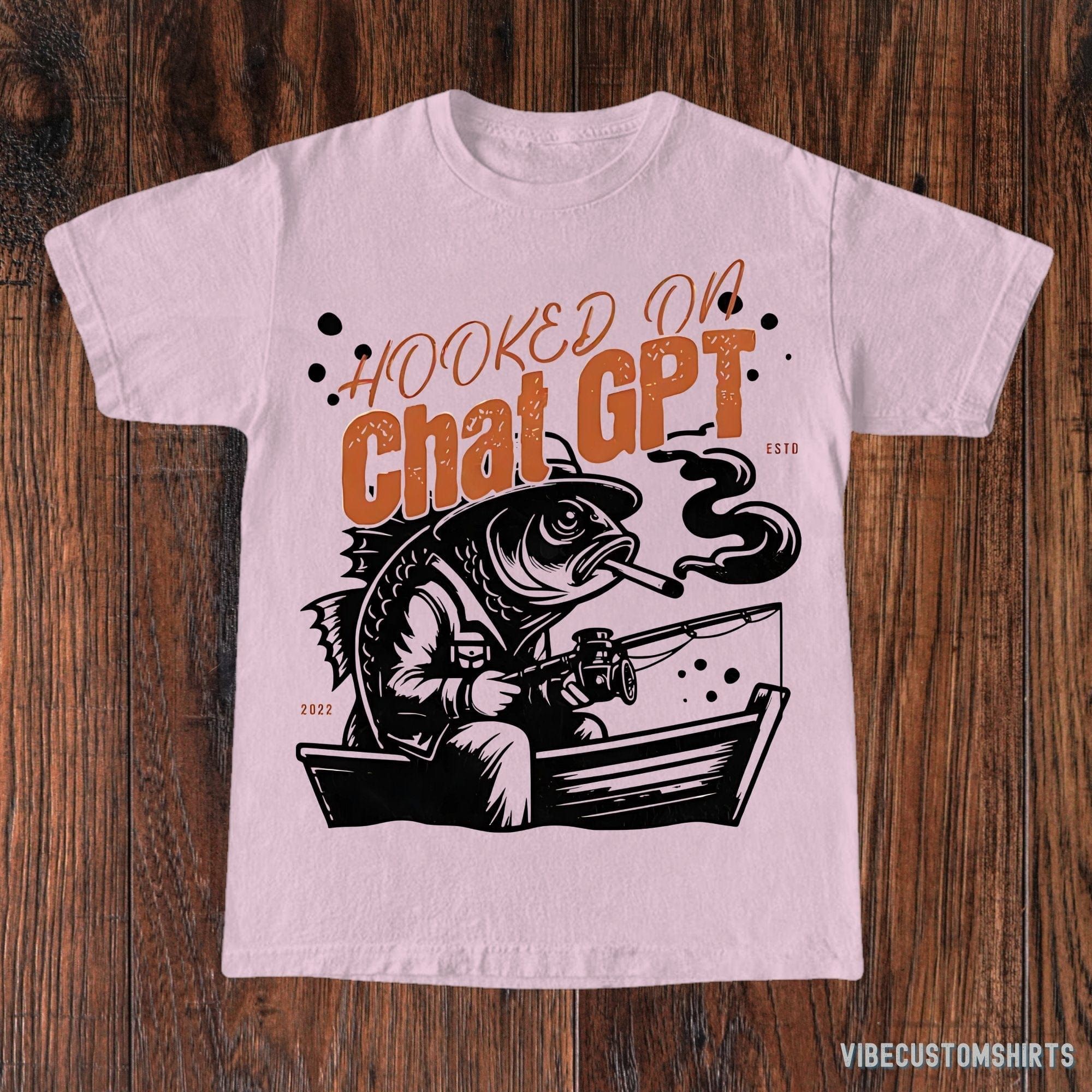 Hooked On Chat GPT Funny Shirt, Vintage Funny Fishing T-Shirt, Ai Took My Job Tee, Funny ChatGpt Tee, Fun Chat GPT Gift product image 4