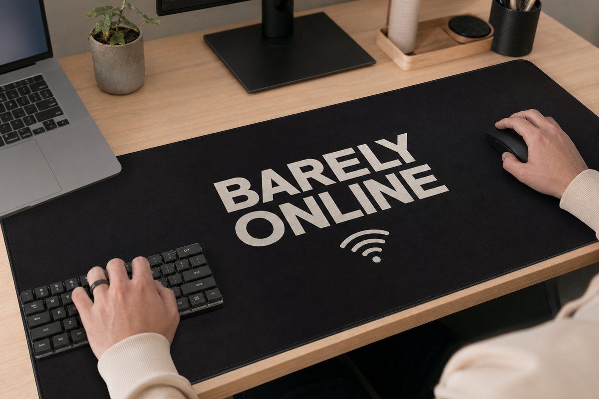 Barely Online Large Desk Mat – Gaming Mouse Pad for Office Setup, graphic art / gift product image 1