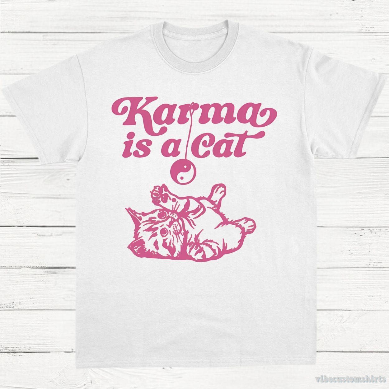 Karma is a Cat Vintage Graphic Tee product image 3